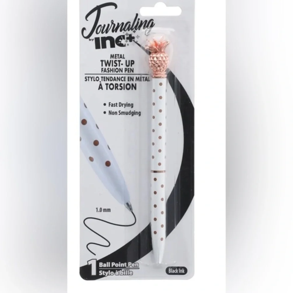 2 retractable tip fast-drying‎ non-smudge ink pineapple Journaling ballpoint new